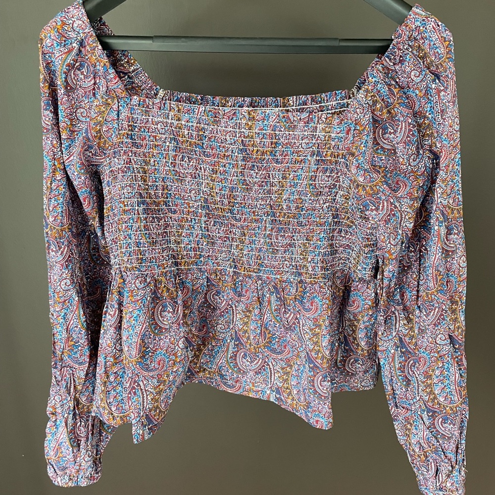 NWT JCrew Liberty cotton ruched top size XL